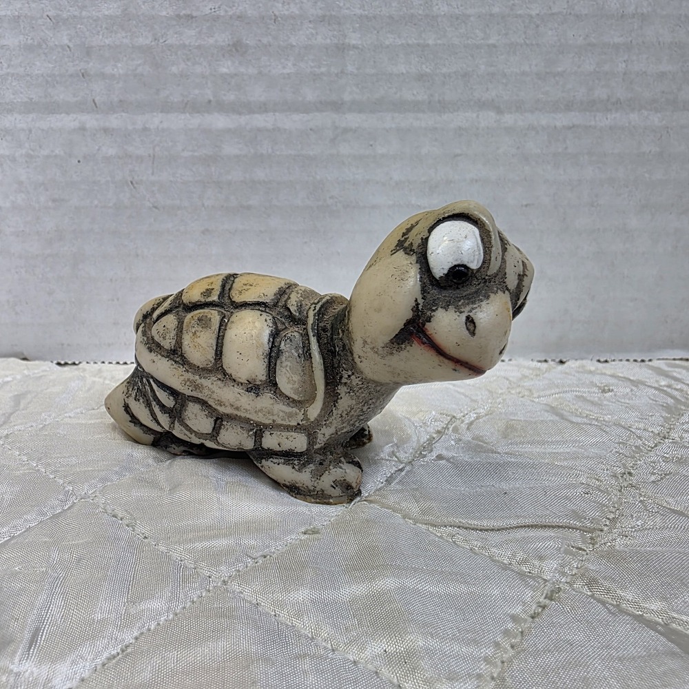 Cute Vintage Cresco Turtle Figurine‎ Whimsy Resin Book Case Fairy Garden Planter